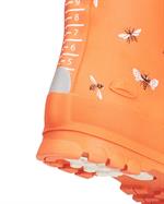 Orange gummistøvler med bier til børn